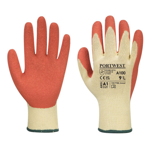 A100 Grip Glove - Latex Yellow/Orange XL