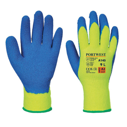 A145 Cold Grip Glove Yellow/Blue L