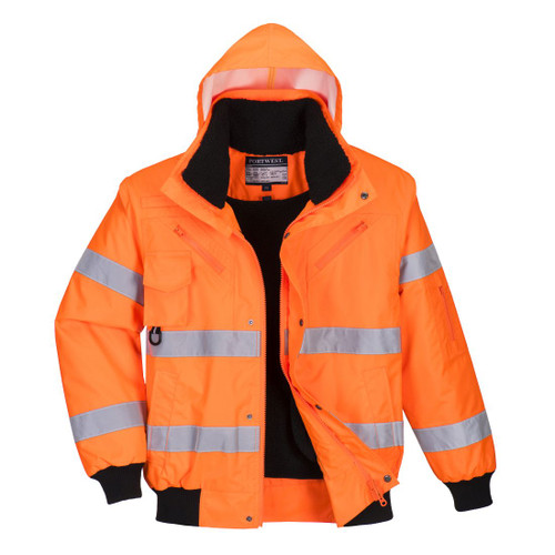 C467 Hi-Vis 3-in-1 Bomber Jacket  Orange L