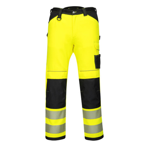 PW340 PW3 Hi-Vis Work Trousers Yellow/Black 34
