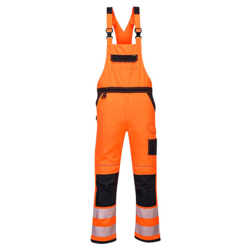 PW344 PW3 Hi-Vis Bib and Brace Orange/Black XL