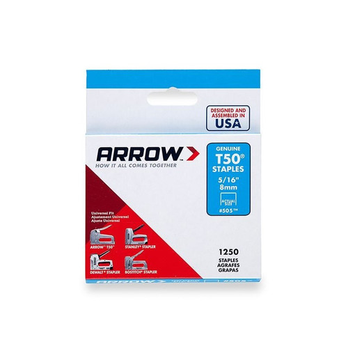 Arrow 50524 T50 Staples 8.0mm/5/16in Pack of 1250