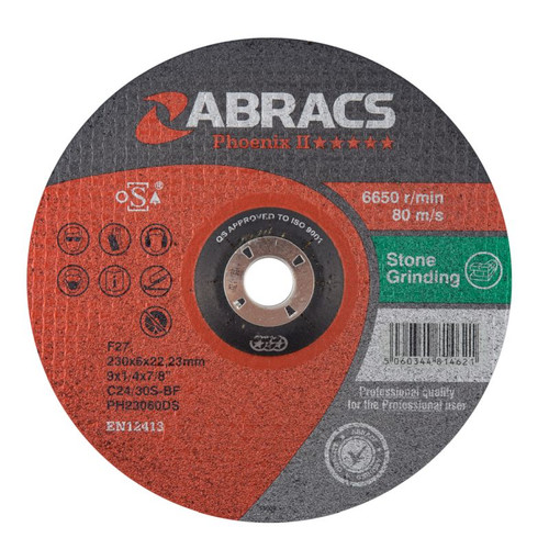 PHOENIX II 230mm x 6mm x 22mm DPC Stone Grinding Discs (25)