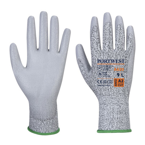 A620 LR Cut PU Palm Glove Grey 3XL