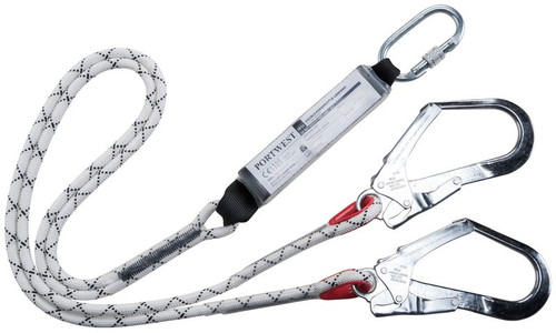 FP55 Double Kernmantle 1.8m Lanyard With Shock Absorber White