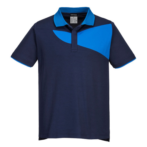 PW210 PW2 Cotton Comfort Polo Shirt S/S Navy/Royal XXL