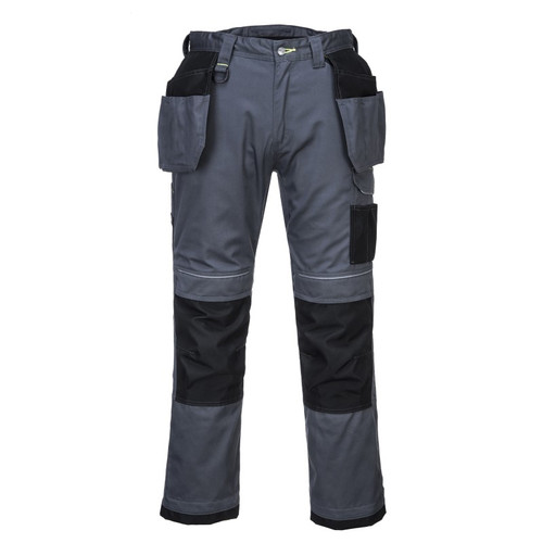PW305 PW3 Stretch Holster Work Trousers Zoom Grey/Black 32
