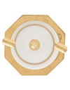 Stefano Ricci Octagonal Porcelain Ashtray in Gold and Fine Paisley