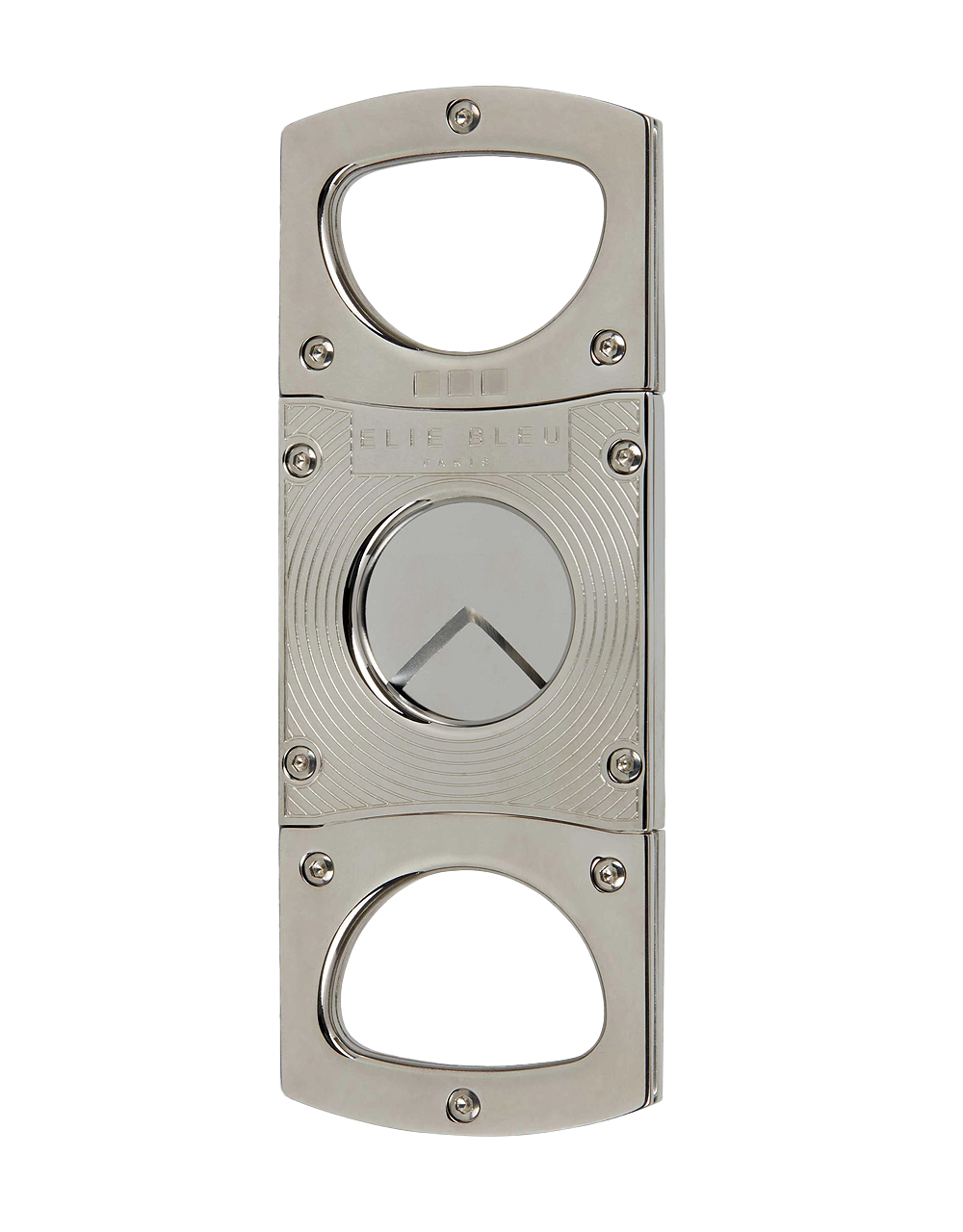 Elie Bleu Cigar Cutter Polished Silver Satin Tone Screws