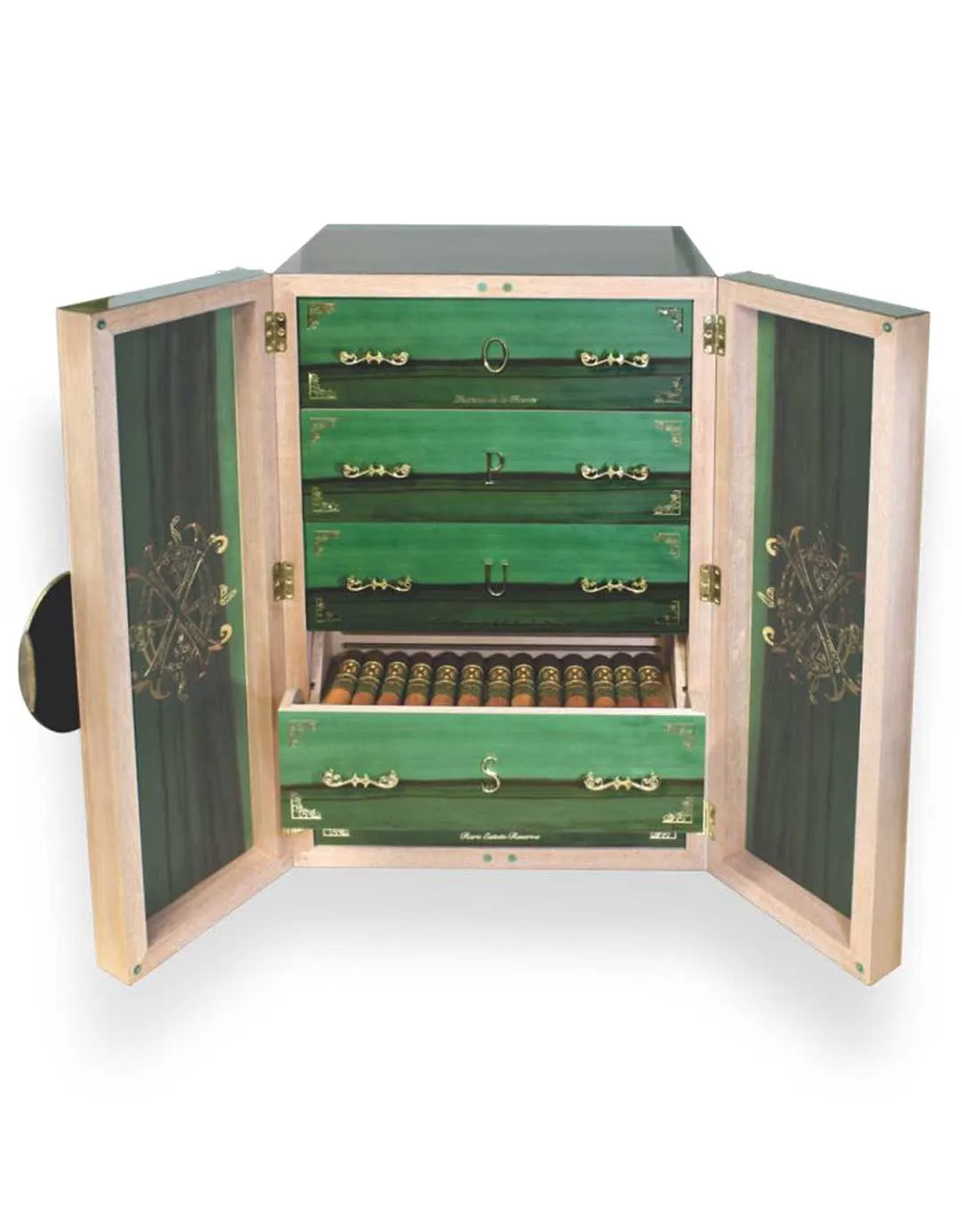 Elie Bleu Fuente Opus X 25th Limited Edition Wooden Humidor Cabinet For 150 Cigars Open
