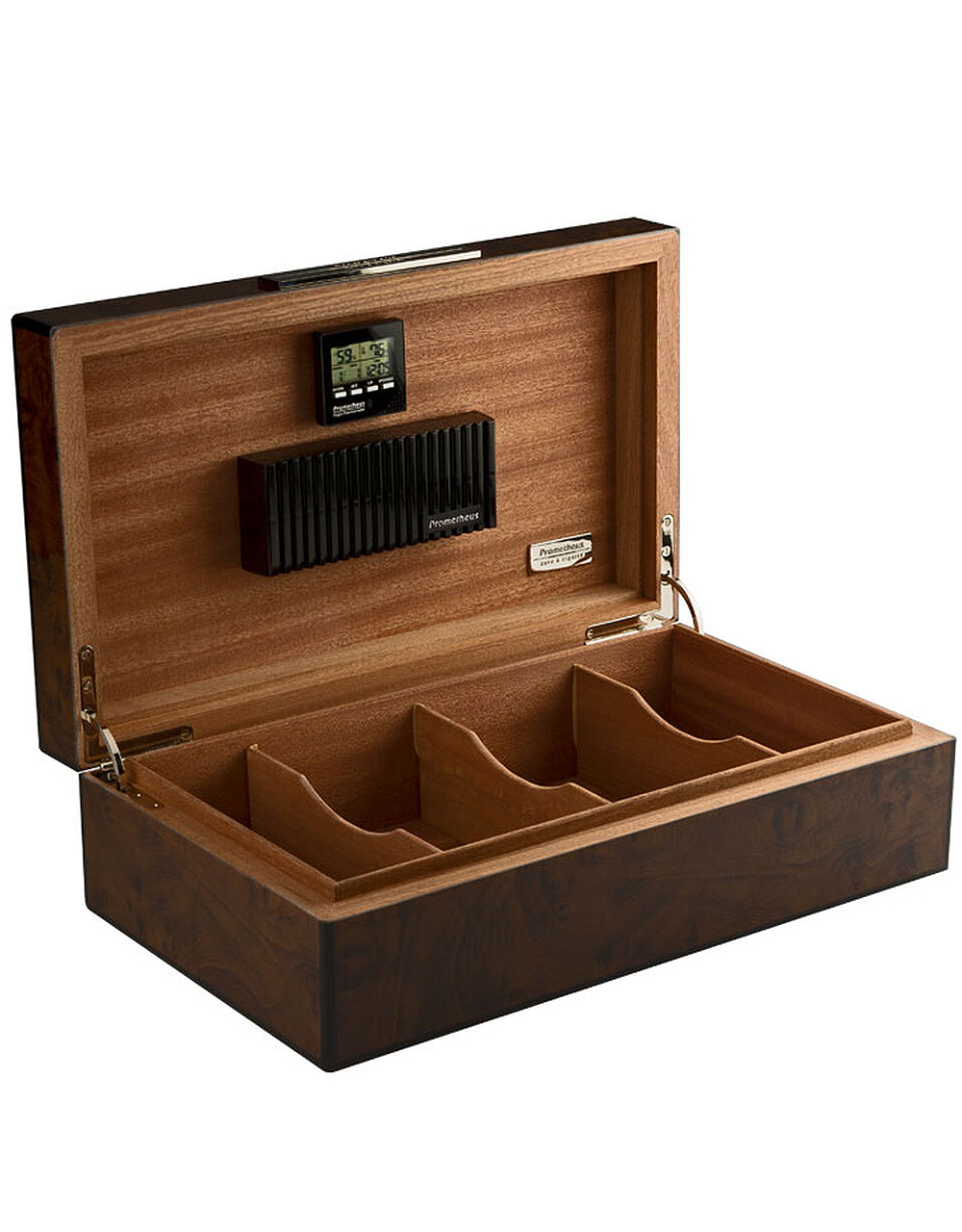 Prometheus Milano Series 100 Humidor Walnut Open