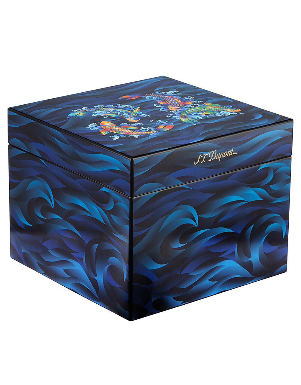 ST Dupont Koi Humidor Closed Angle View