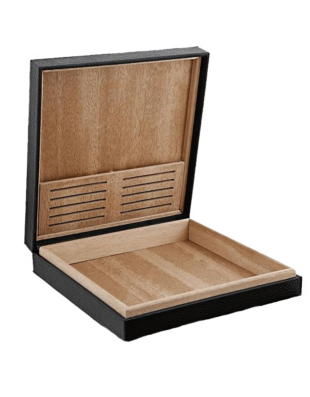 S.T. Dupont Travel Humidor Black Leather Open