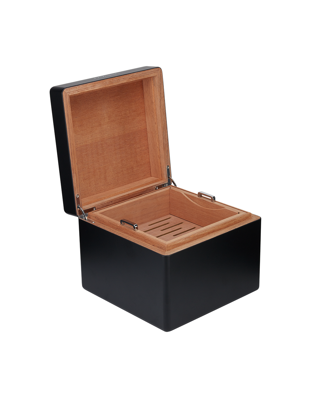 ST Dupont Cube Humidor Black Open
