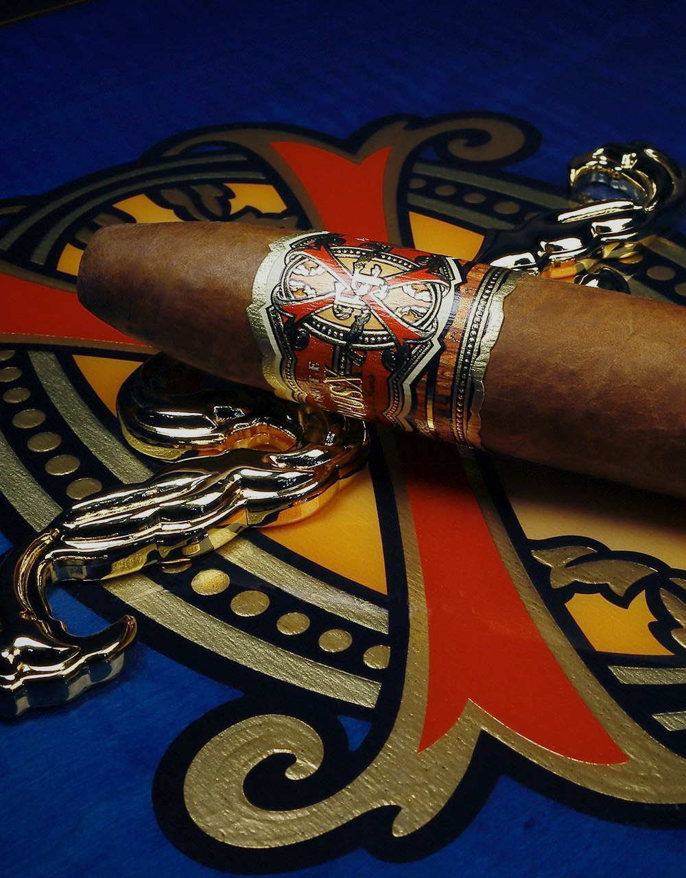 Fuente Fuente Opus X Serie “Heaven and Earth” Big B Humidor 2025 Cigar on Blue Humidor