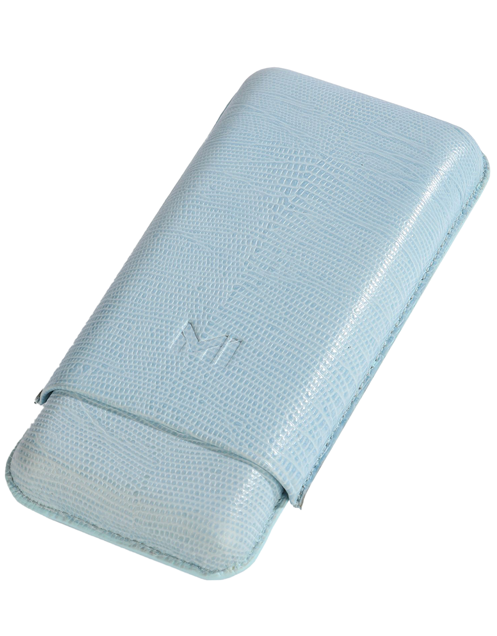 The Opus X Society Teju Leather Cigar Case Pastel Blue Back
