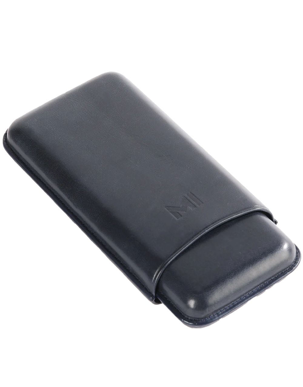 The Opus X Society Nobuk Leather 3-Cigar Case Dark Blue Back
