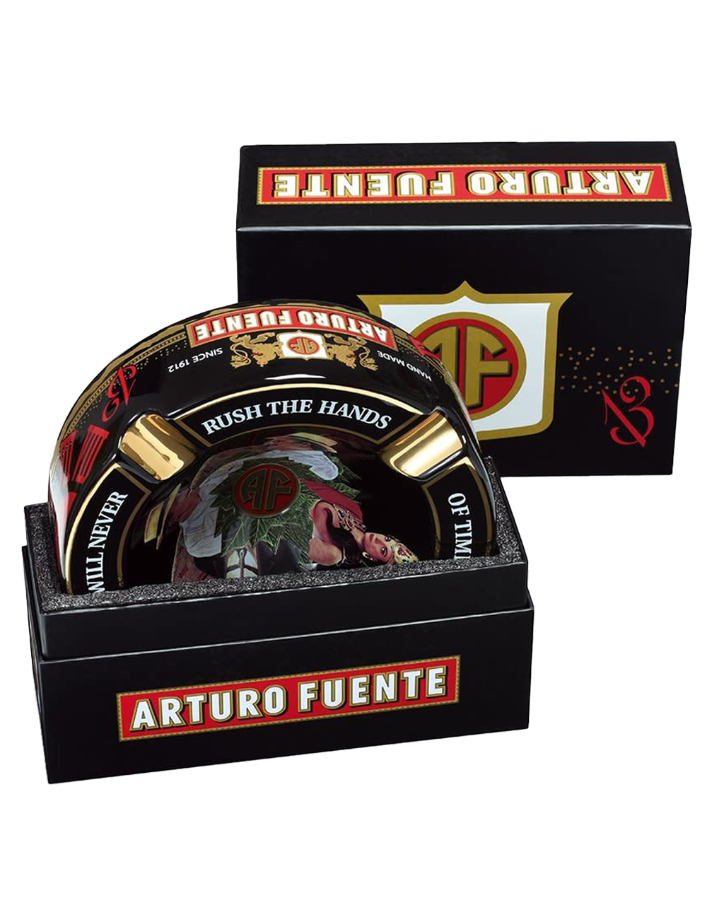 Arturo Fuente “Hands of Time” Ceramic Ashtray Black
