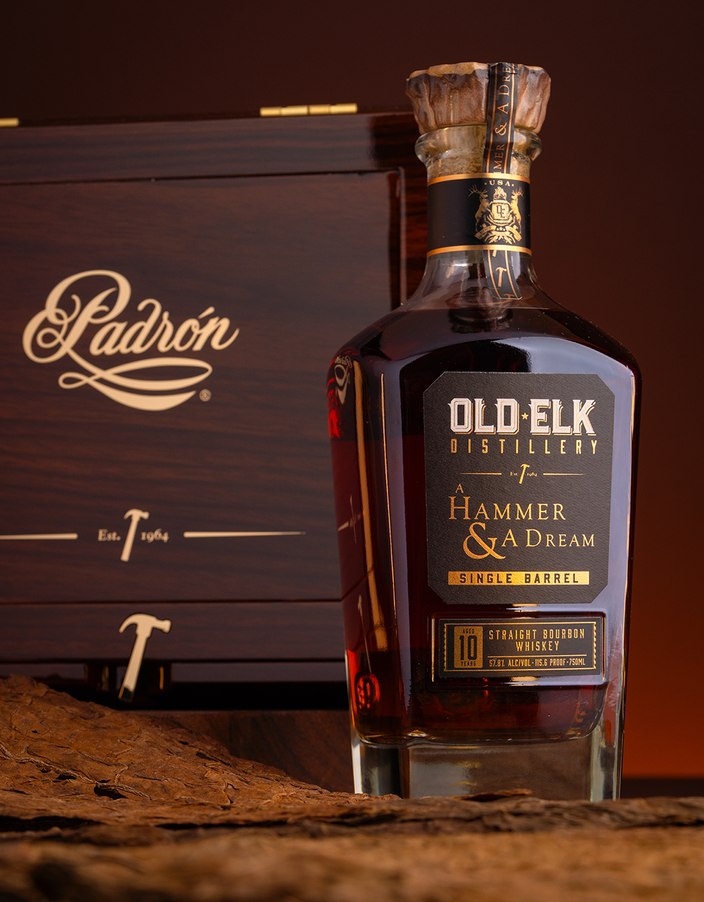 Padrón Rare Finds “A Hammer & A Dream” Old Elk Bourbon Bottle Combo