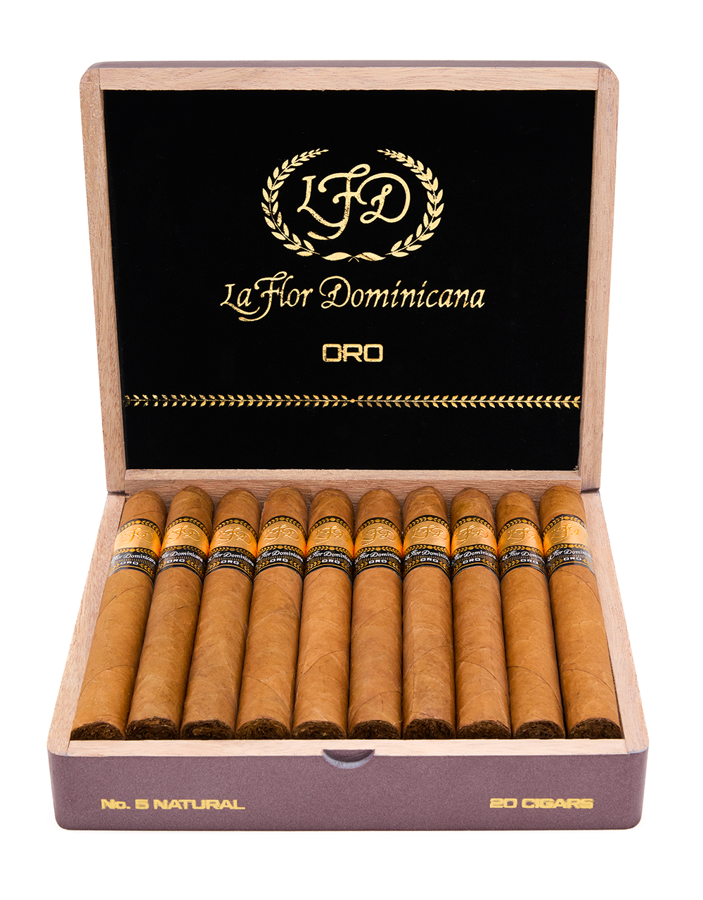 La Flor Dominicana LFD Oro No. 5 Box Open
