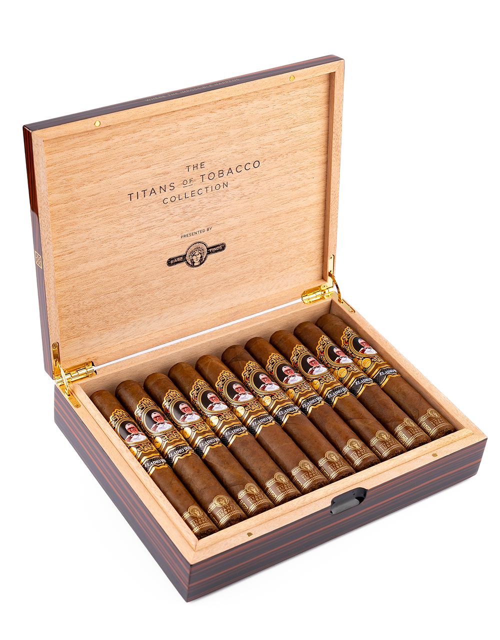 Eladio Diaz Rare Finds — Titans of Tobacco Collection Box Angled Open