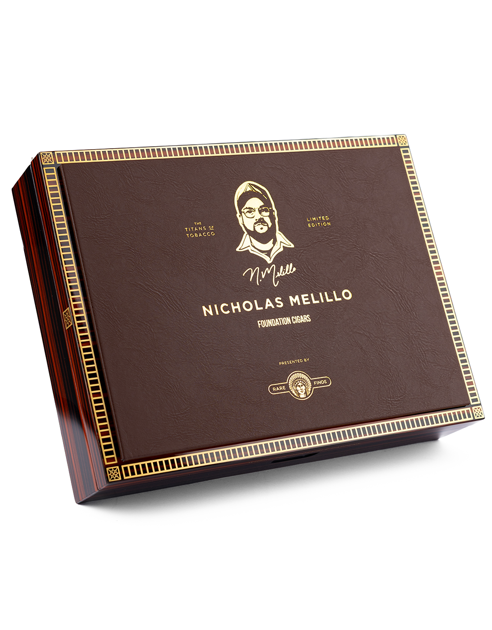 Foundation Cigars Rare Finds — Titans of Tobacco Collection Box Angled