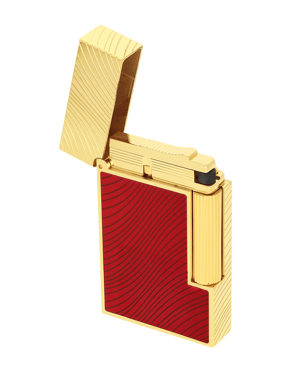 S.T. Dupont Horse Mane Line 2 "Perfect Ping" — Red/Yellow Gold Face Open
