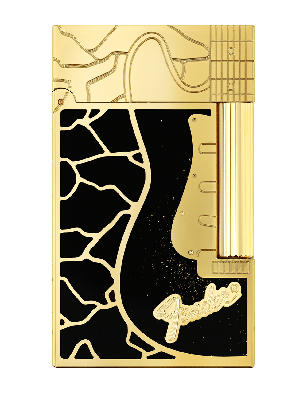 S.T. Dupont x Fender Line 2 "Perfect Ping" — Black/Yellow Gold Face