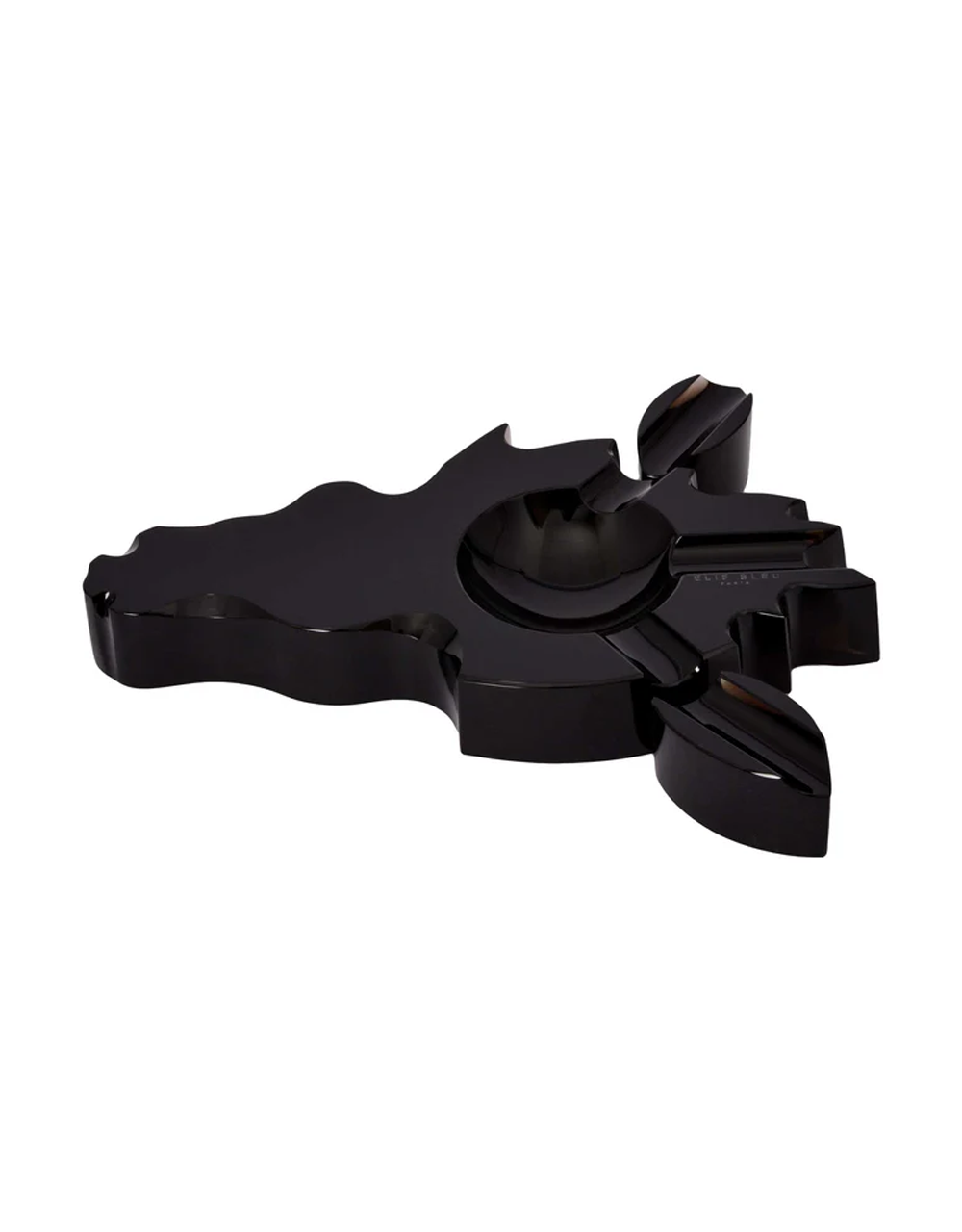Elie Bleu Fire Horse Obsidian Ashtray — Black, 3 Cigars Top