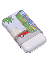 Elie Bleu Casa Cubana Leather Cigar Case 3 Cigars - Red Car Side