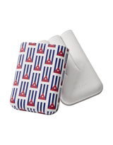 Elie Bleu Casa Cubana Small Cuban Flags Leather Cigar Case 3 Cigars OpenThe Elie Bleu Casa Cubana Small Cuban Flags Leather Cigar Case for 3 Cigars is a beautifully crafted, high-quality accessory designed to protect and carry your cigars in style. Made from premium leather, this case features a stunning Cuban flag design, adding an elegant and patriotic touch to your collection. It is perfectly sized to hold up to three cigars, offering secure and convenient storage while you’re on the go.

The durable leather exterior ensures your cigars are protected from damage, while the soft interior lining keeps them fresh and in optimal condition. Whether you’re traveling or simply looking for a stylish way to store your cigars, this case provides both luxury and functionality.

For the ultimate cigar experience, pair the Elie Bleu Casa Cubana Small Cuban Flags Leather Cigar Case with an Elie Bleu Lighter and Elie Bleu Cutter, ensuring flawless lighting, precise cuts, and optimal cigar storage.