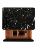 Litolite Diamond Desktop Humidor Nero Marquinia Top Open
