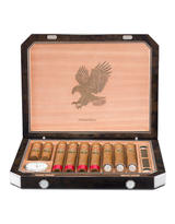 Stefano Ricci Buffalo Print Travel Humidor w/ 9 Fuente Opus X Cigars Open