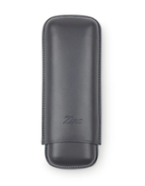 Zino XL-2 Leather Cigar Case Grey / Cyan