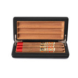 Stefano Ricci Calf Leather and Palladium 3-Cigar Case and Humidor Open