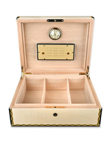 Elie Bleu Medals Wooden Humidor For 75 Cigars - Natural Sycamore Open