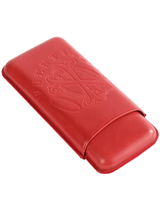 The Opus X Society Nobuk Leather 3-Cigar Case Red Face