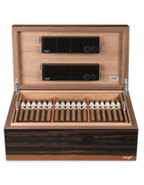 Davidoff Grande Humidor Matte Front Open with Davidoff Cigars