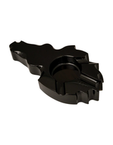 Elie Bleu Fire Horse Obsidian Ashtray — Black, 3 Cigars Top Angled No Cigar Rests