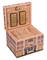 Elie Bleu Casa Cubana "Palacio de la Revolución" Humidor, Face, Angle, Open