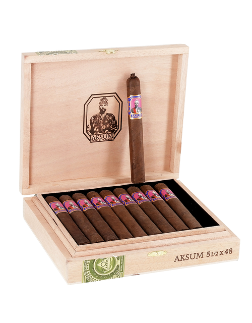 Foundation Aksum Maduro Corona Gorda Box Open