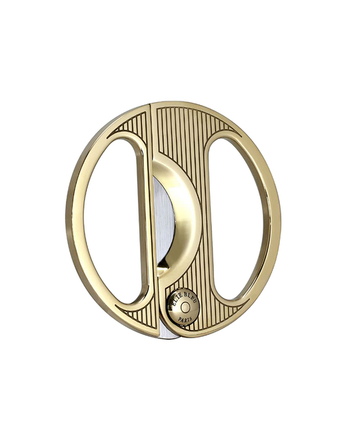 Elie Bleu EBC-2 Cigar Cutter Round Gold Vertical Lines