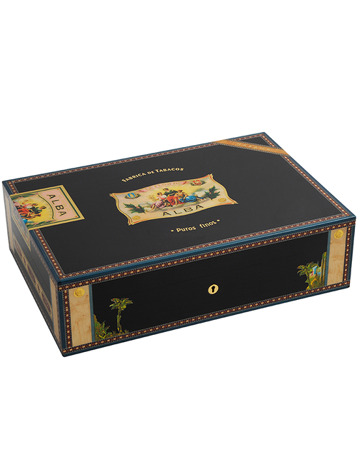 Elie Bleu Alba Wooden Humidor For 110 Cigars Black Sycamore