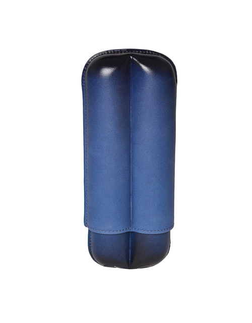 Elie Bleu Patina Leather Cigar Case 2 Cigars Blue Jean
