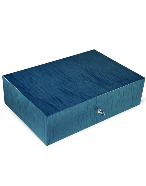 Elie Bleu Fruit Wooden Humidor For 200 Cigars Blue Sycamore