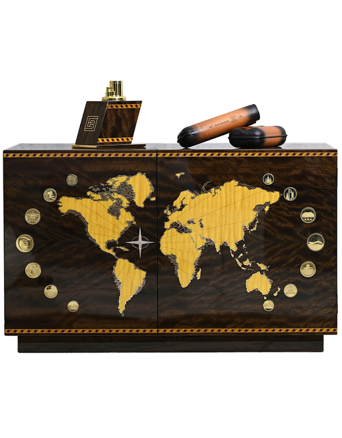 Elie Bleu 45th Anniversary Wooden Humidor For 350 Cigars Smoke Eucalyptus Face