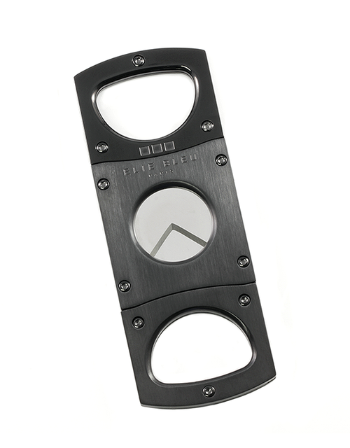 Elie Bleu Cigar Cutter Polished Satin Black Gunmetal Screws