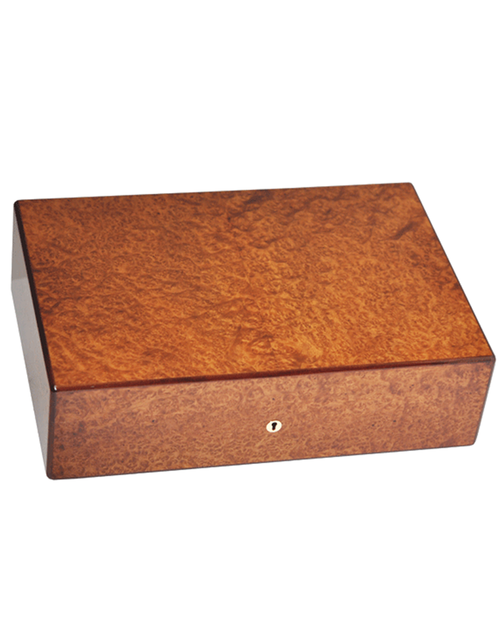 Elie Bleu Classic Wooden Humidor For 110 Cigars Amboyna Burl