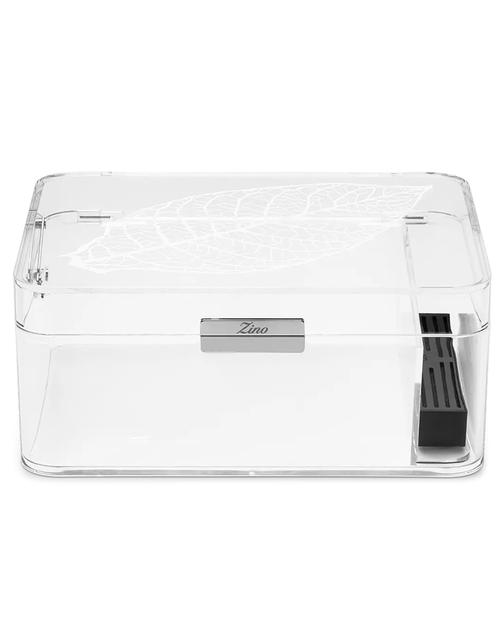 Zino Acrylic Humidor Tobacco Leaf Front