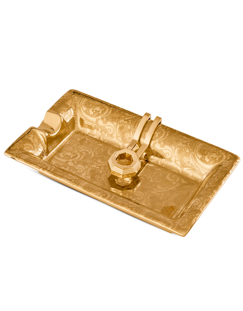 Stefano Ricci Porcelain Cigar Ashtray in Gold